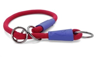 MORSO HALF SLIP HALSBAND HOND REGULAR ROPE GERECYCLED RED VELVET ROOD 45X1 CM