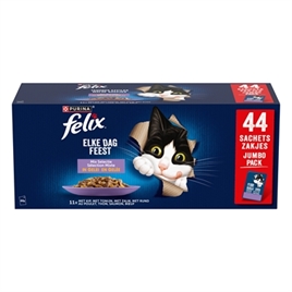 FELIX POUCH ELKE DAG FEEST IN GELEI MIX BOX TONIJN, ZALM, RUND EN KIP